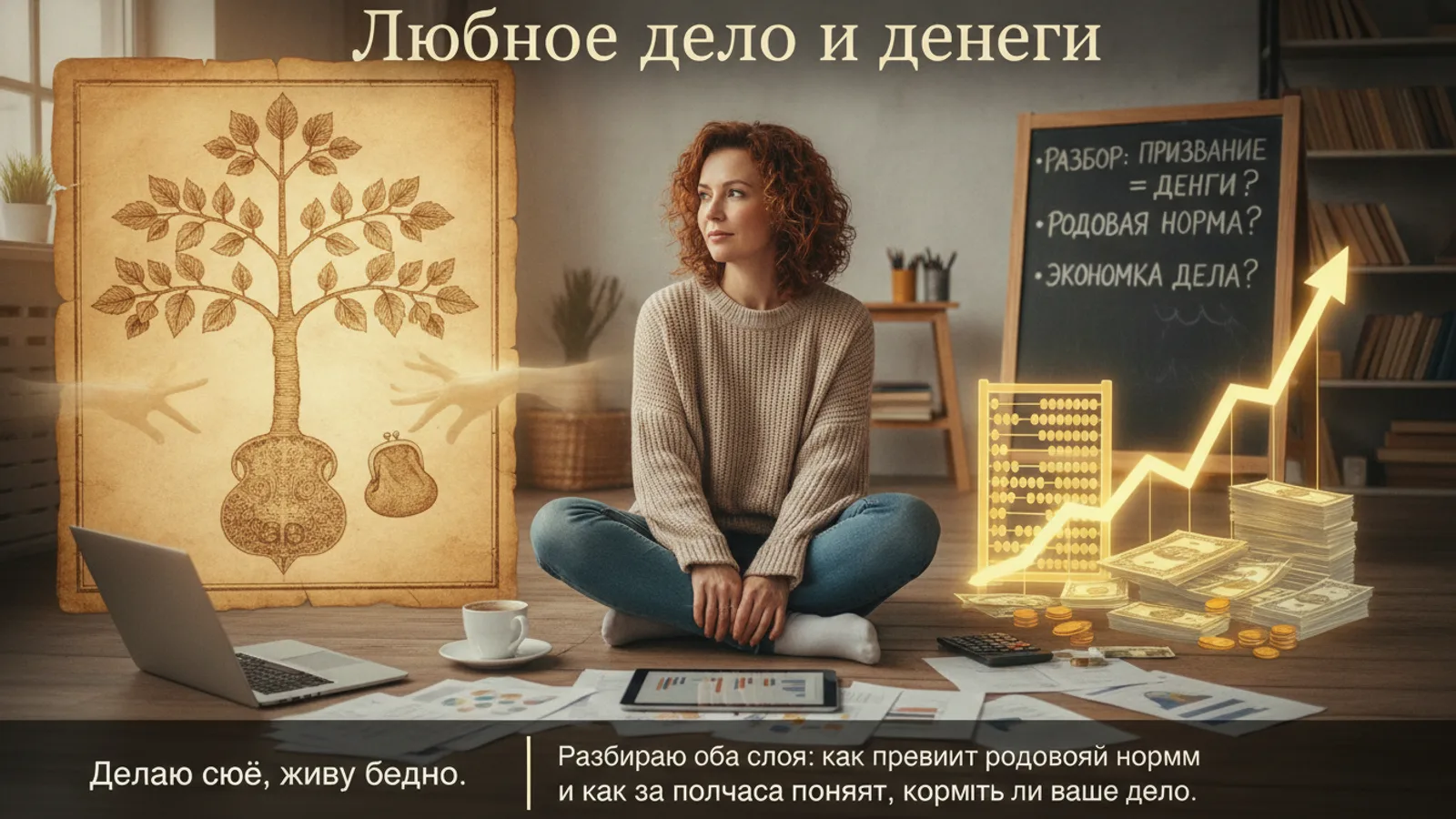 Символическая иллюстрация к статье «Любимое дело и деньги: разбор, когда призвание не кормит»